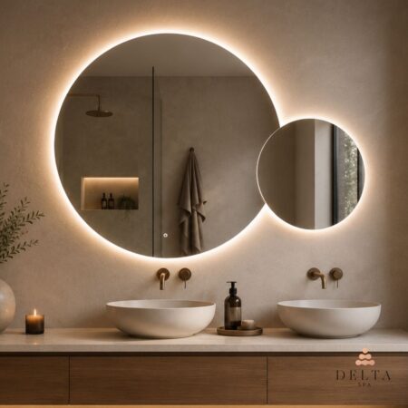 Ogledalo Delta SPA ORBIS fi90+fi45 cm