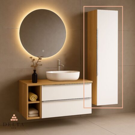 Viseča stranska omara Delta SPA ELEA 150 bela mat/hrast staran
