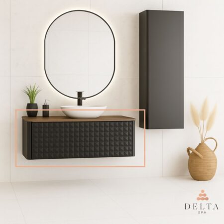 Viseča omarica za pultni umivalnik Delta SPA GAYA 85 antracit - 1 predal