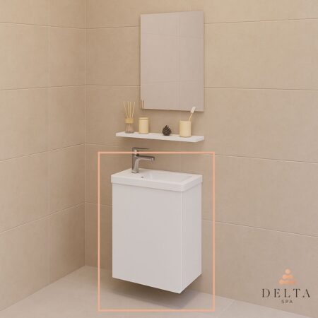 Viseča omarica z umivalnikom Delta SPA KIARA 40 bela