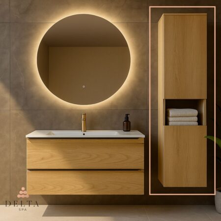 Viseča stranska omara Delta SPA LIA 180 hrast klasik - 2 vrata in odprt regal