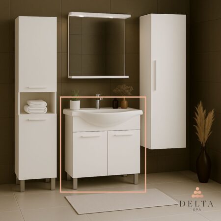 Talna omarica z umivalnikom Delta SPA LORI 55 bela