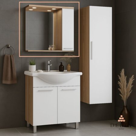 Ogledalo z omarico Delta SPA LORI 65 hrast sonoma