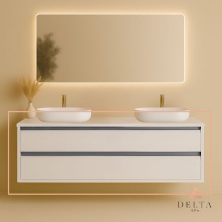 Viseča omarica za pultni umivalnik Delta SPA LUMA 120 bela