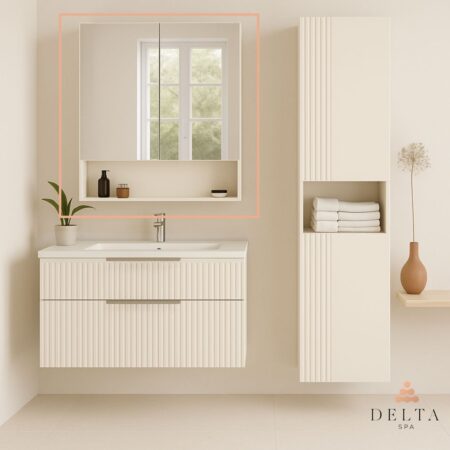 Omarica z ogledalom Delta SPA ZENA 55 krem