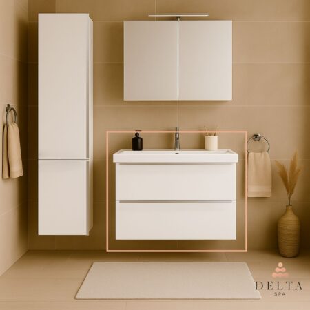 Viseča omarica z umivalnikom Delta SPA TALIA 60 bela