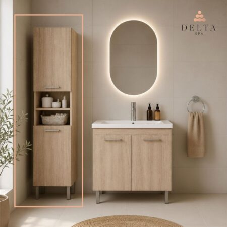 Talna stranska omara s košaro za perilo Delta SPA RIVA 187 hrast sonoma