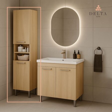 Talna stranska omara s košaro za perilo Delta SPA RIVA 187 hrast sonoma