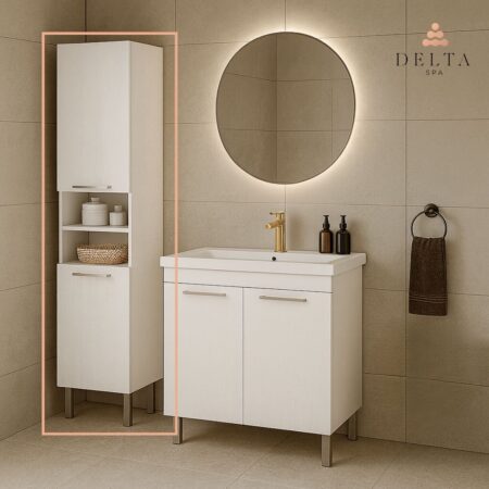 Talna stranska omara s košaro za perilo Delta SPA RIVA 187 bela