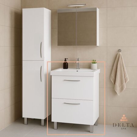 Talna omarica z umivalnikom Delta SPA MIA 60 bela