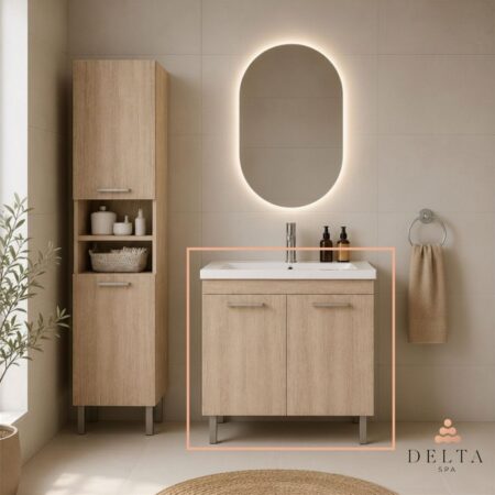 Talna omarica z umivalnikom Delta SPA RIVA 55 hrast sonoma