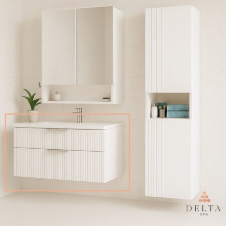 Viseča omarica z umivalnikom Delta SPA ZENA 65 bela