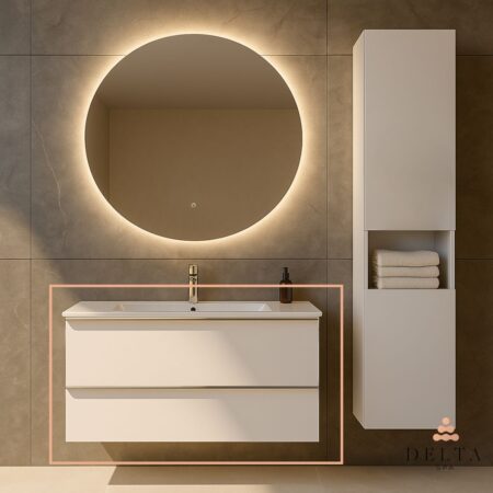 Viseča omarica z umivalnikom Delta SPA LIA 101 bela