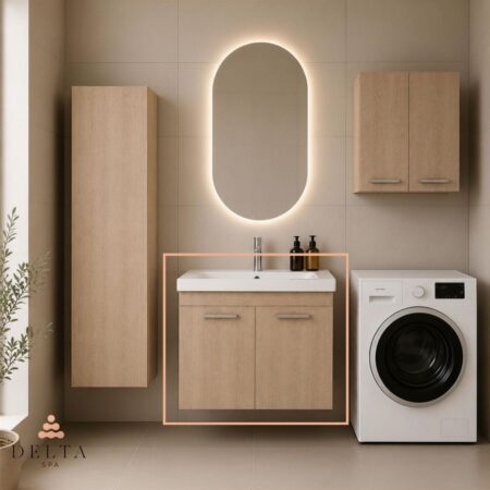 Viseča omarica z umivalnikom Delta SPA RIVA 55 hrast sonoma