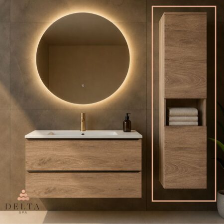 Viseča stranska omara Delta SPA LIA 180 hrast klasik - 2 vrata in odprt regal