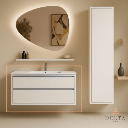 Viseča omarica z umivalnikom Delta SPA LUMA 101 bela