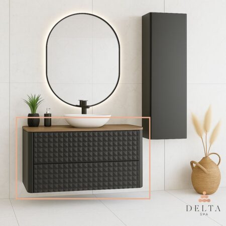 Viseča omarica za pultni umivalnik Delta SPA GAYA 65 antracit - 2 predala