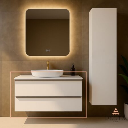 Viseča omarica za pultni umivalnik Delta SPA LIA 100 bela