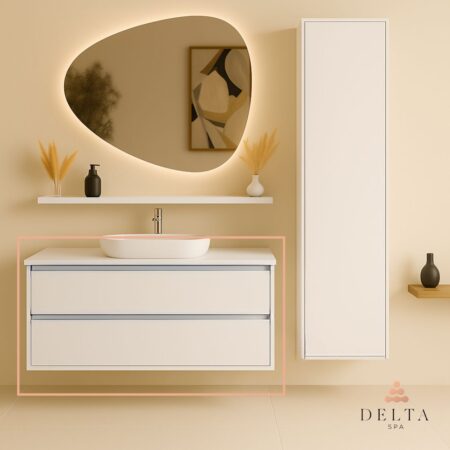 Viseča omarica za pultni umivalnik Delta SPA LUMA 100 bela