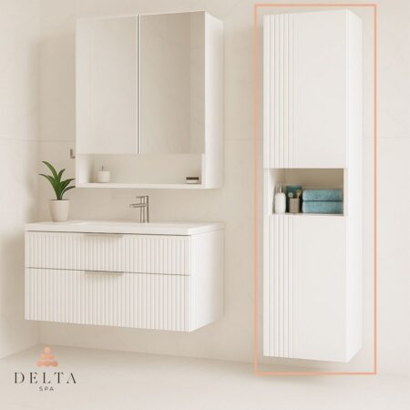 Viseča stranska omara Delta SPA ZENA 180 bela - 2 vrata in odprt regal