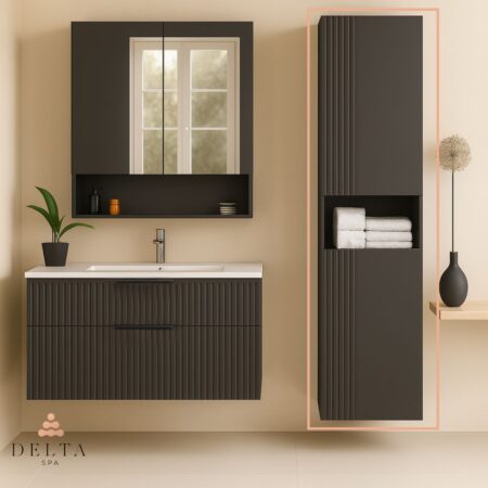 Viseča stranska omara Delta SPA ZENA 180 antracit - 2 vrata in odprt regal