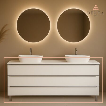 Talna omarica za pultni umivalnik Delta SPA KATE 120 bela
