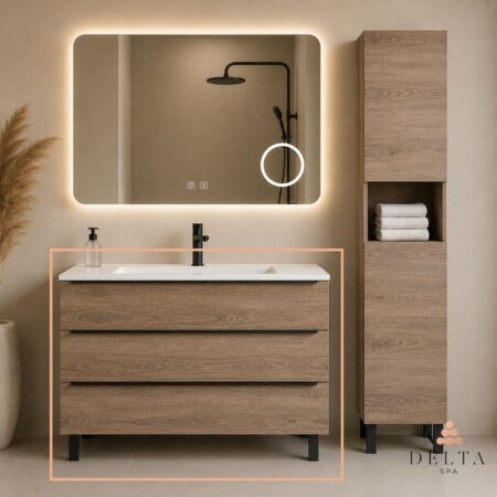 Talna omarica z umivalnikom Delta SPA KATE 101 hrast klasik