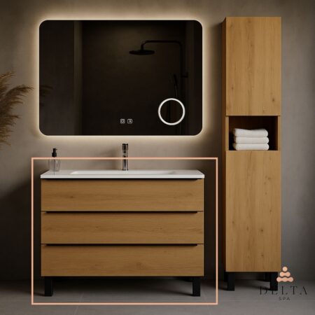 Talna omarica z umivalnikom Delta SPA KATE 101 hrast klasik