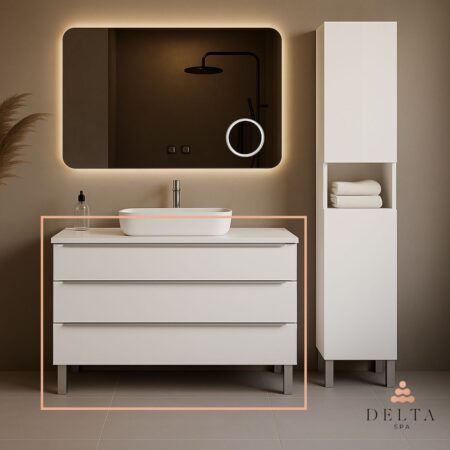 Talna omarica za pultni umivalnik Delta SPA KATE 100 bela