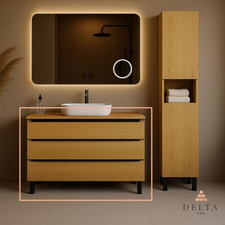 Talna omarica za pultni umivalnik Delta SPA KATE 100 hrast klasik