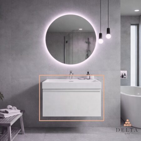 Viseča omarica z umivalnikom Delta SPA AXIS 60 bela