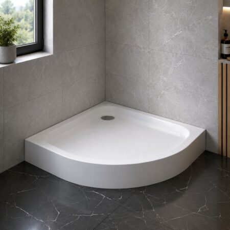Polkrožna tuš kad z oblogo Delta SPA VEYA 80x80x15 cm